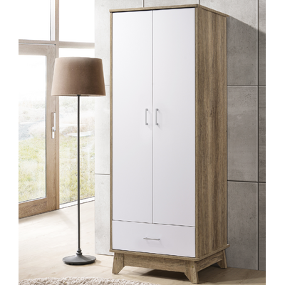 2 Door Wardrobe w/ Drawer Oak