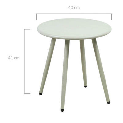Modern Minimalist White Aluminum Side Table