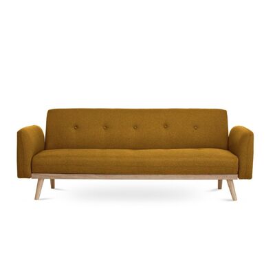 3-Seater Yellow Foldable Sofa Bed