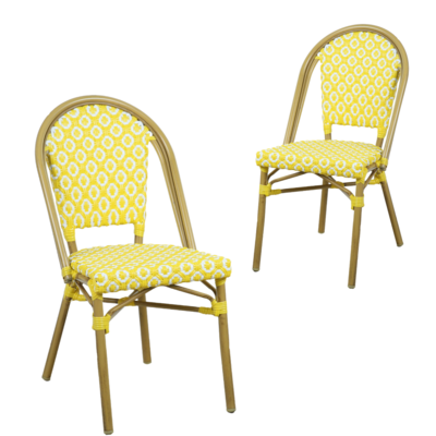 Outdoor Dining Chair Set-Yellow
