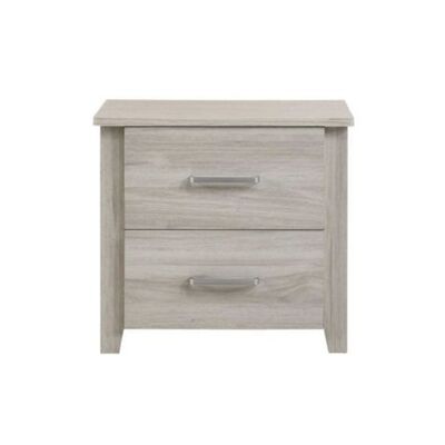 2 Drawers Bedside Table In White Oak
