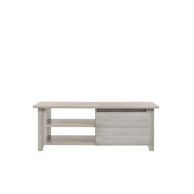 Coffee Table With Open Drawer In White Oak