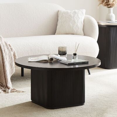 Black Round Column Coffee Table