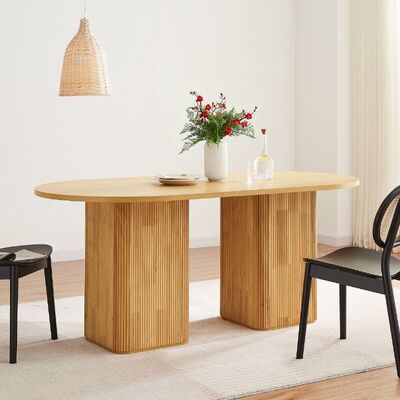 6 Seater Column Dining Table In Natural
