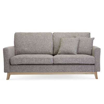 3 Seater Fabric Sofa Lounge-Light Grey 185cm
