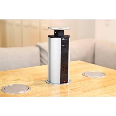 V6GSBU5: Dual-Sided, Pop Up Power Point w/ 2 USB