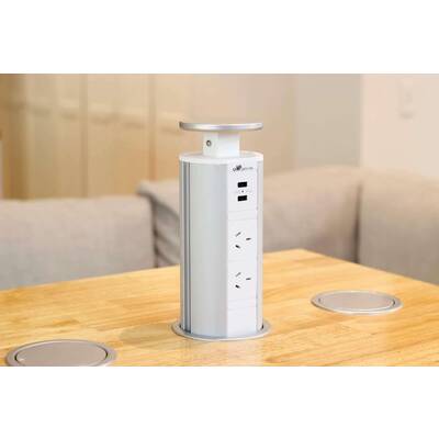 V6GSWU5: Dual-Sided, Pop Up Power Point w/ 2 USB