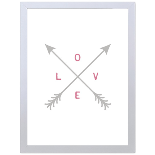 Love and Arrows (Grey-Pink, 297 x 420mm, No Frame)