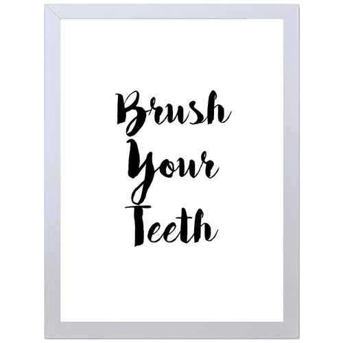 Brush Your Teeth (297 x 420mm, White Frame)