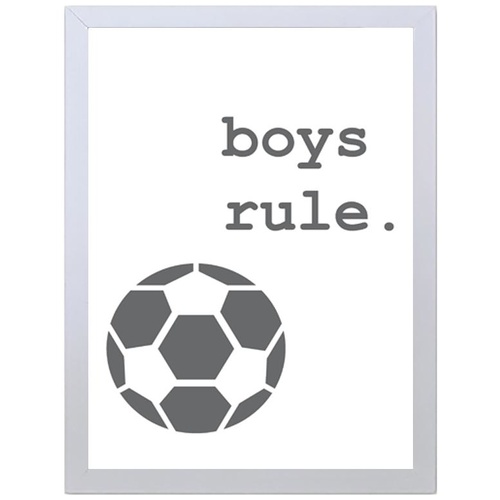 Boys Rule (297 x 420mm, White Frame)