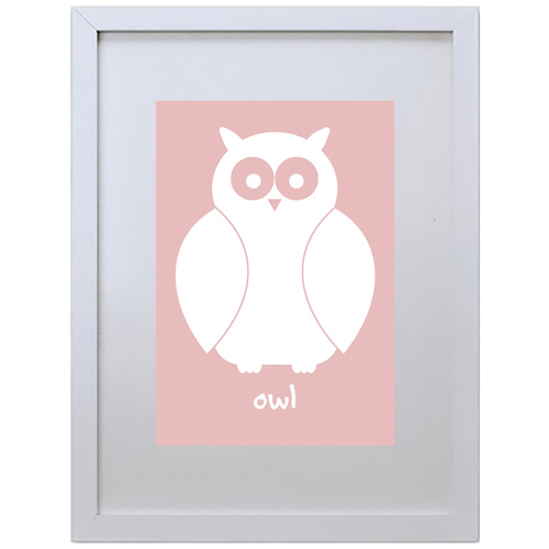 Owl (Pink, 210 x 297mm, No Frame)