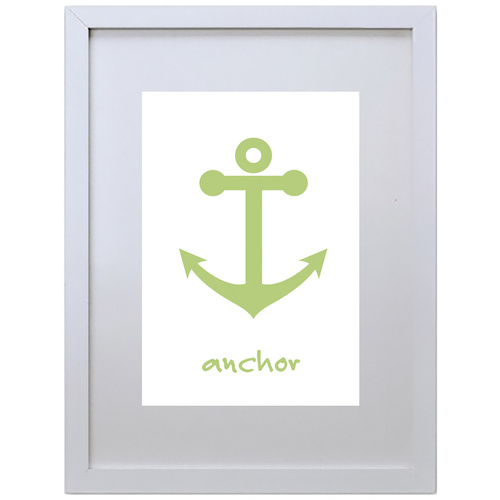 Anchor (White-Green, 210 x 297mm, White Frame)