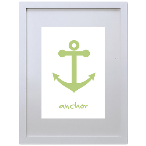 Anchor (White-Green, 210 x 297mm, White Frame)