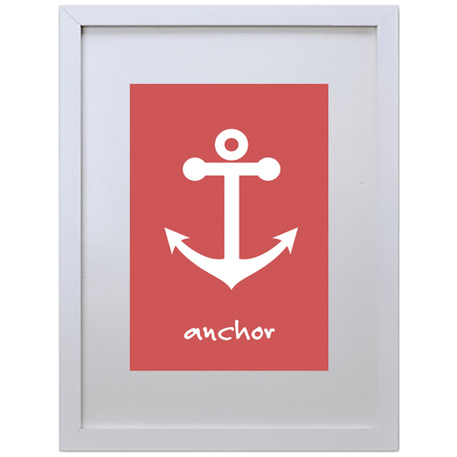 Anchor (Red-White, 210 x 297mm, White Frame)