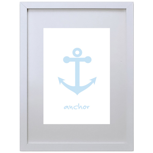 Anchor (White-Blue, 210 x 297mm, White Frame)