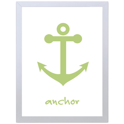 Anchor (White-Green, 297 x 420mm, White Frame)