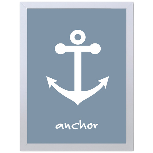 Anchor (Blue-White, 297 x 420mm, No Frame)