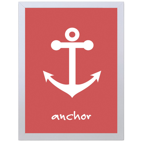 Anchor (Red-White, 297 x 420mm, White Frame)