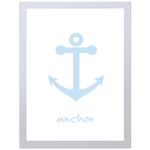 Anchor (White-Blue, 297 x 420mm, White Frame)