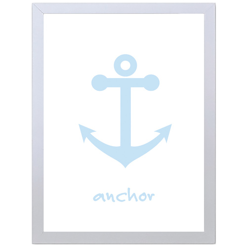 Anchor (White-Blue, 297 x 420mm, White Frame)