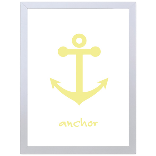 Anchor (White-Yellow, 297 x 420mm, White Frame)