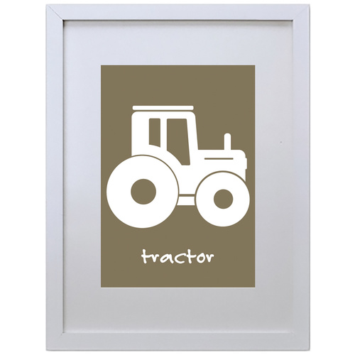 Tractor (Brown, 210 x 297mm, No Frame)