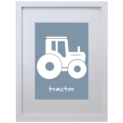 Tractor (Blue, 210 x 297mm, No Frame)