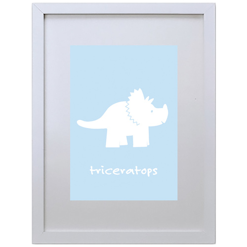 Triceratops (Aqua Blue, 210 x 297mm, No Frame)