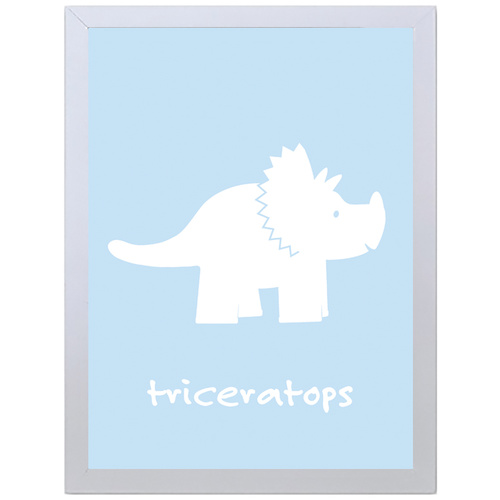 Triceratops (Aqua Blue, 297 x 420mm, No Frame)
