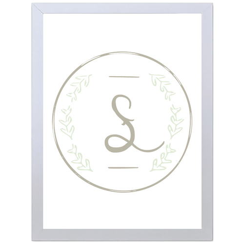 Letter S Initial (297 x 420mm, White Frame)
