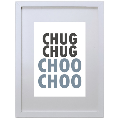 Chug Chug Choo Choo (210 x 297mm, White Frame)