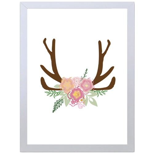 Antlers Roses Watercolor (297 x 420mm, No Frame)