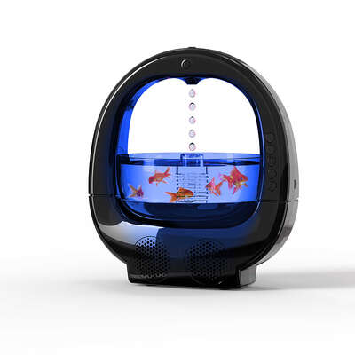 Black 3 In 1 Anti-Gravity Humidifier Multifunctional Aromatherapy Machine Blueto