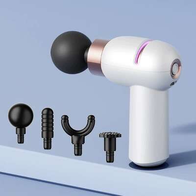 Lc-005-White Portable Mini Massage Gun - Quiet Muscle Massager With 6 Speeds