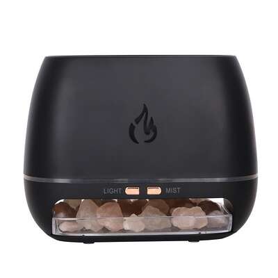 Black Led Flame Aromatherapy Diffuser With Humidifier - Ambient Light Essential Oil Diffuser