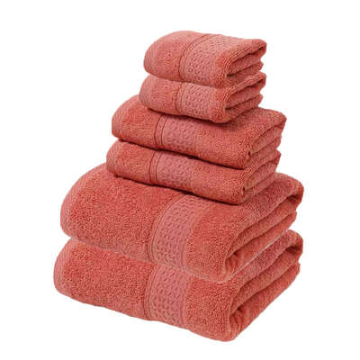 Red Luxury Cotton Towel Set - Soft & Absorbent (6-Piece)