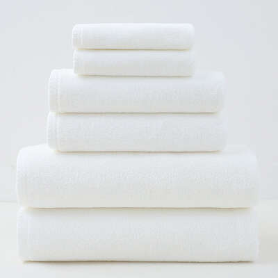White Premium Cotton Towel Set - Soft & Absorbent (6-Piece)