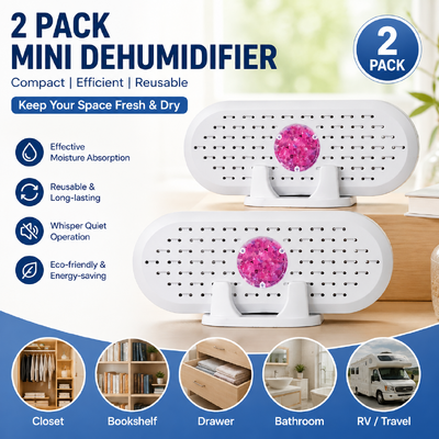 Mini Rechargeable Dehumidifier 2 Pack Wardrobe | EXTG
