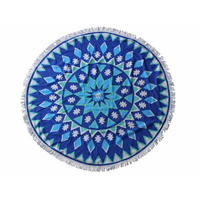 Round Beach Towel 150cm Printed Green&Blue