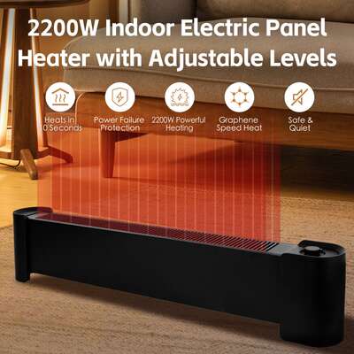 2200W Graphene Electric Floor Heater Portable Fast Heating Indoor