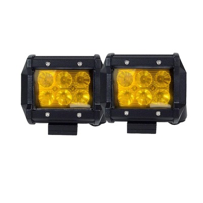 2X 4" Flood Led Light Bar Offroad Work Lamp Truck Yellow