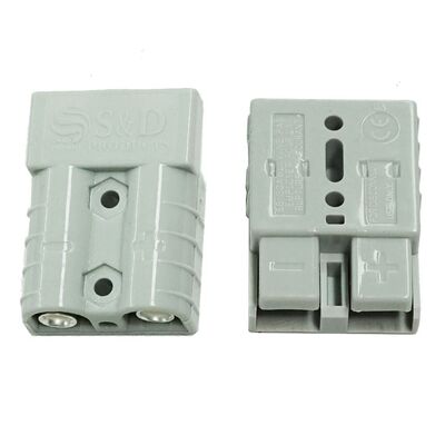 Pair Anderson Style Plug Connector 50Amp Caravan Solar 6Awg Grey Au