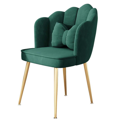 Velvet Living Room Chair Set Of 2 Pcs - Green Velvet Upholstery