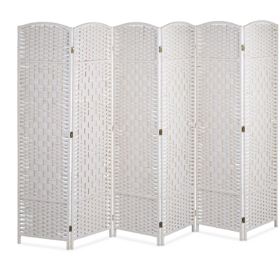Folding Room Divider Screen 6 Panels For Home Or Office Wooden Frame