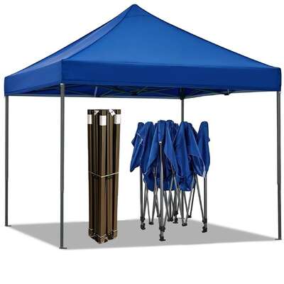 Portable Water-Resistant Gazebo 2X2 M - Blue / Without Sidewalls