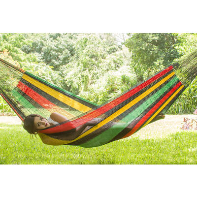 Queen Size Cotton Hammock in Rasta