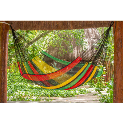 Jumbo Size Cotton Hammock in Rasta