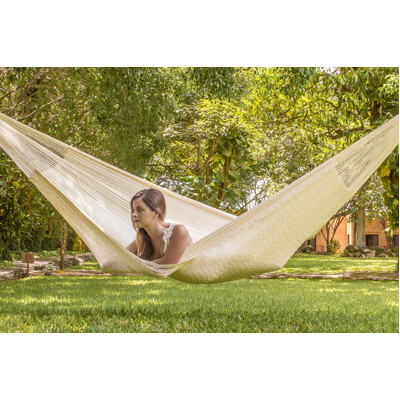 King Plus Size Nylon Mexican Hammock in Cream Colour