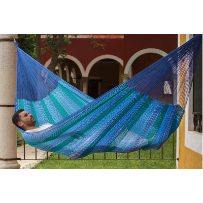  Jumbo Plus Size Nylon Mexican Hammock in Caribe Colour