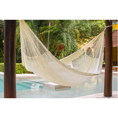 Jumbo Plus Size Nylon Mexican Hammock in Cream Colour